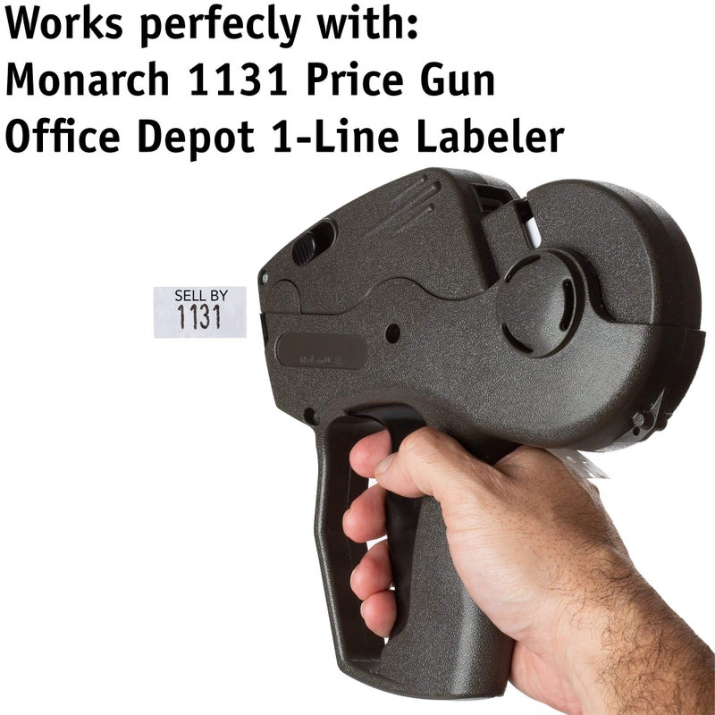 Labels for Us Labels for Monarch 1131 - Sell by Text Printed - White - 20,000 Units - Pack with 8 Rolls - Ink Roller Included - Made by Labels for Us - Image 3